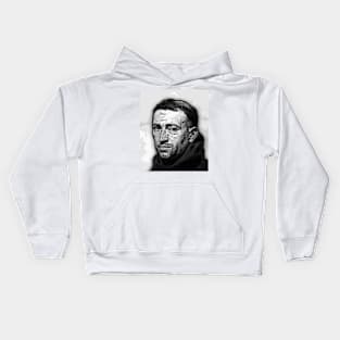 William of Ockham Black and White Portrait | William of Ockham Artwork  12 Kids Hoodie